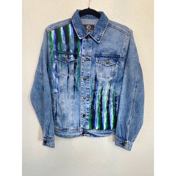 Ramble James Painted Denim‎ Jacket Women's Size Small - Picture 1 of 7